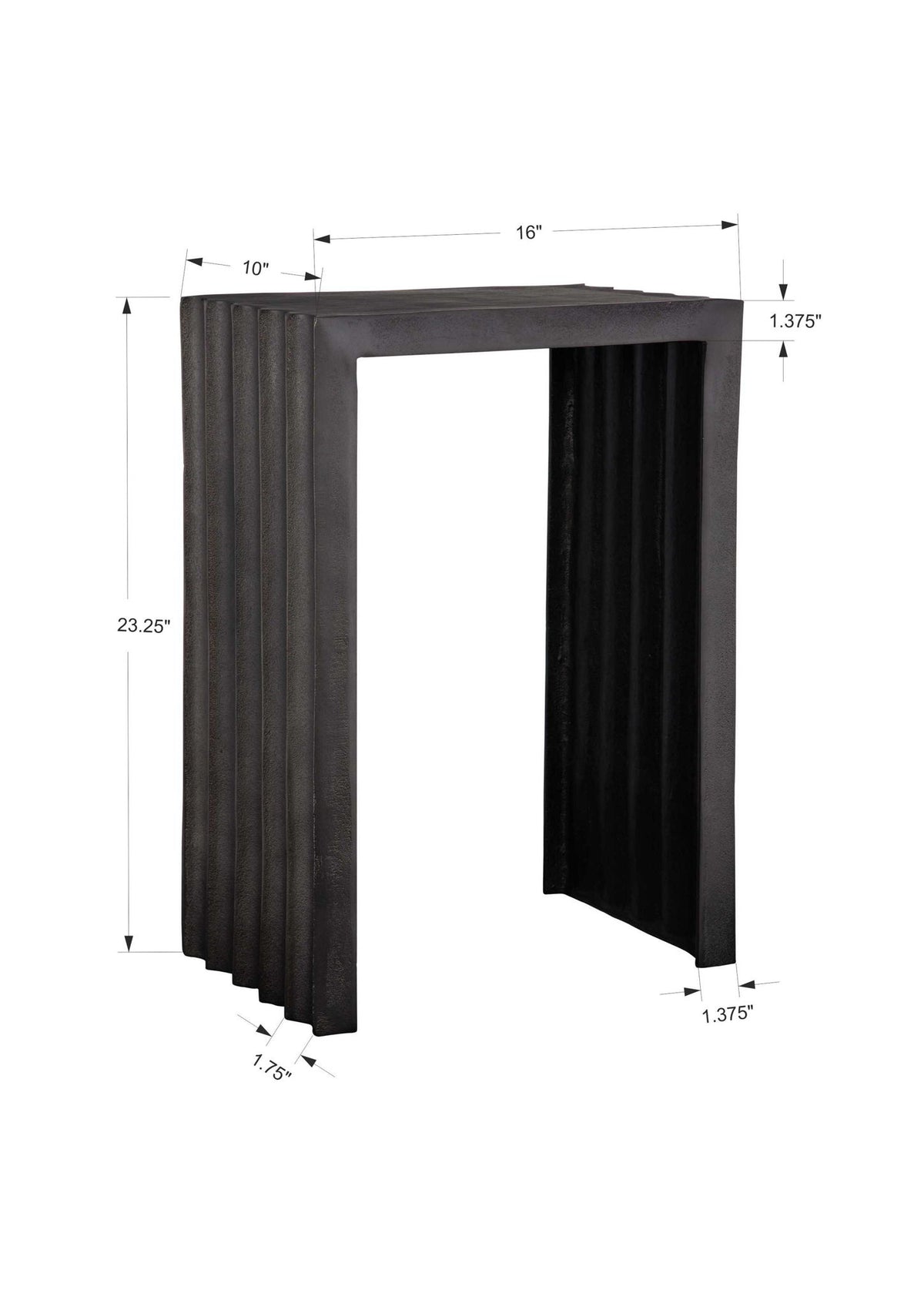 In The Groove - Aluminum Accent Table - Black