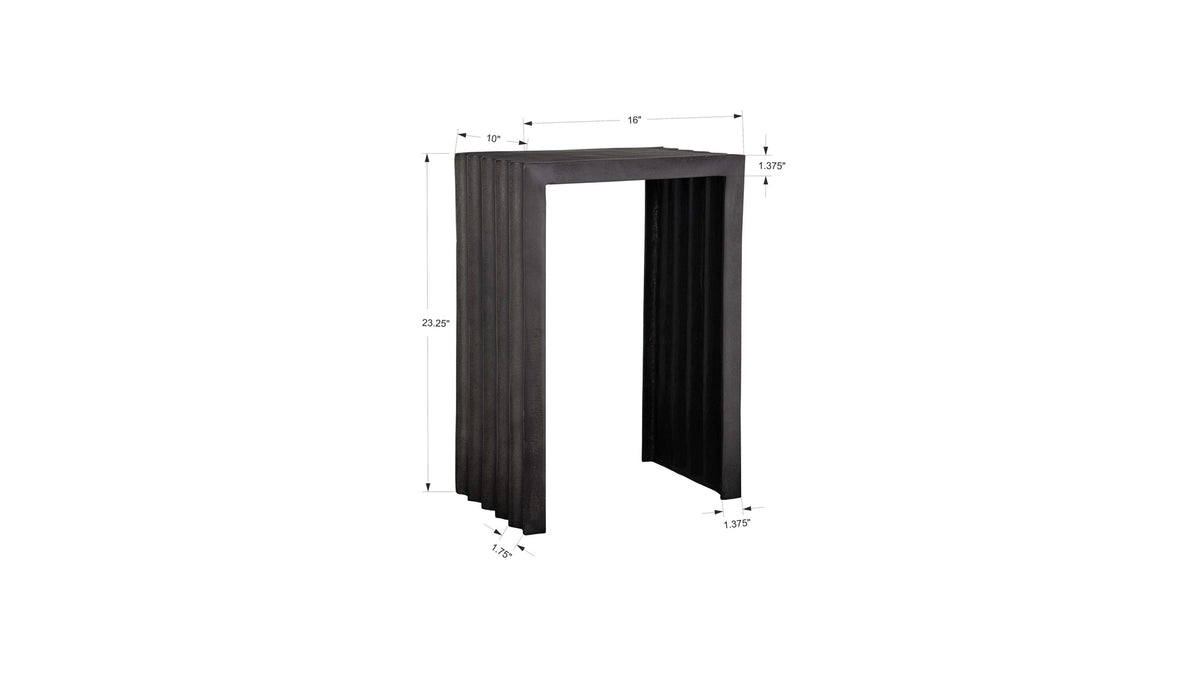 In The Groove - Aluminum Accent Table - Black