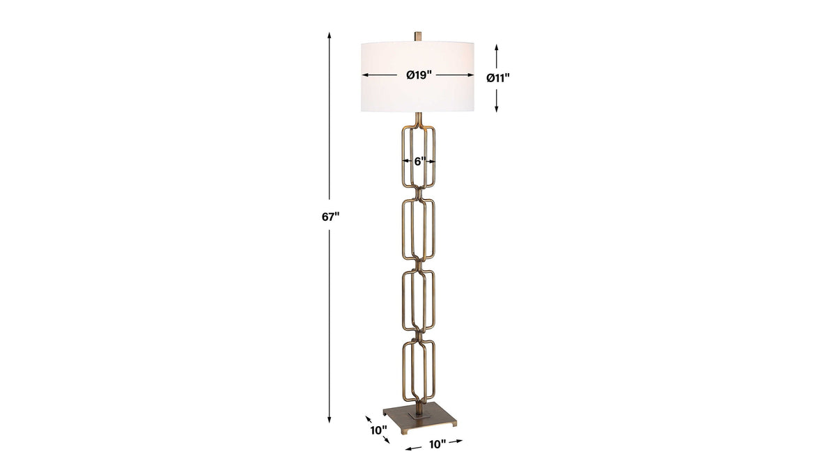 Link - Brushed Gold Floor Lamp