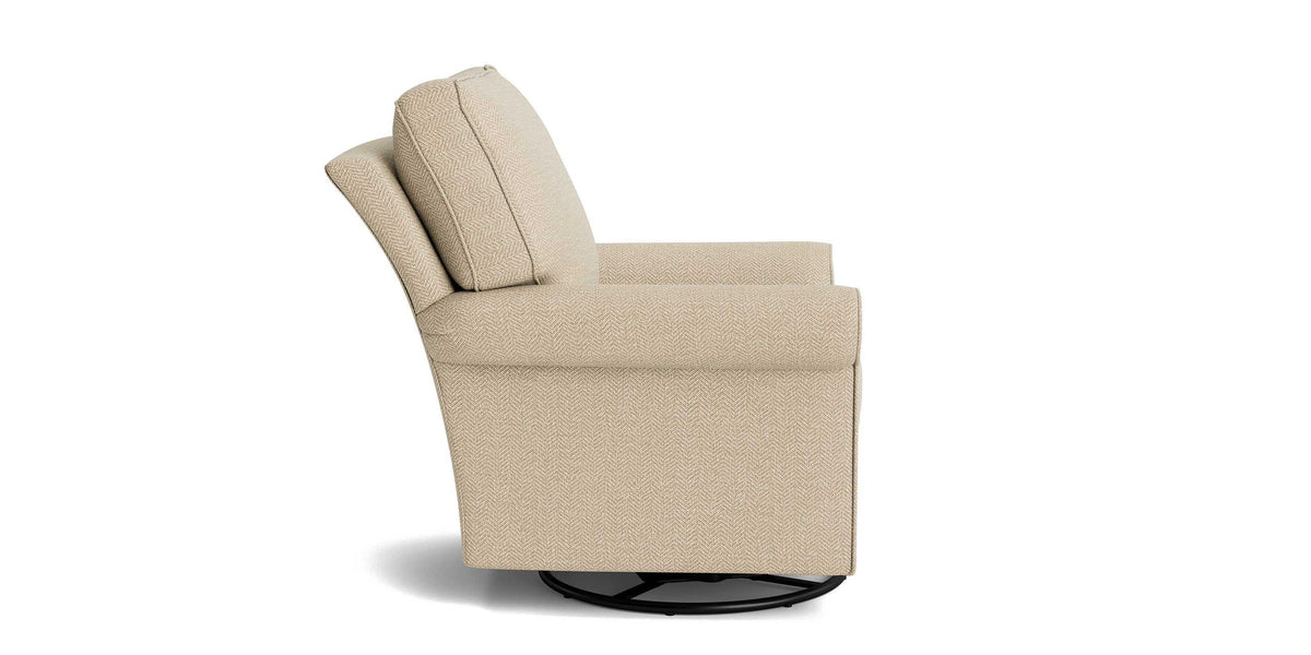 Oswell Roll Arm Accent Chair, Stationary or Swivel Glider