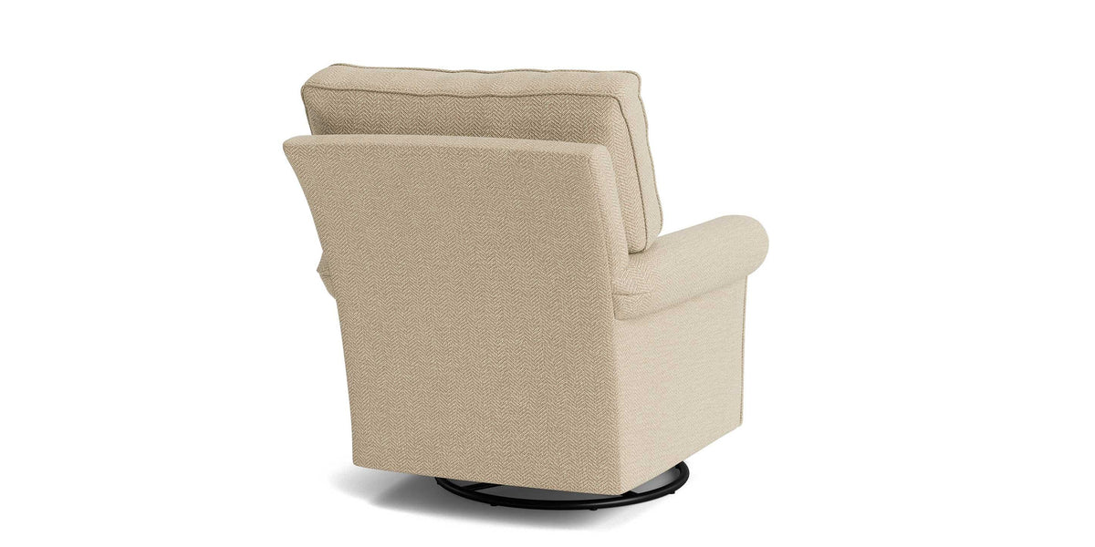 Oswell Roll Arm Accent Chair, Stationary or Swivel Glider
