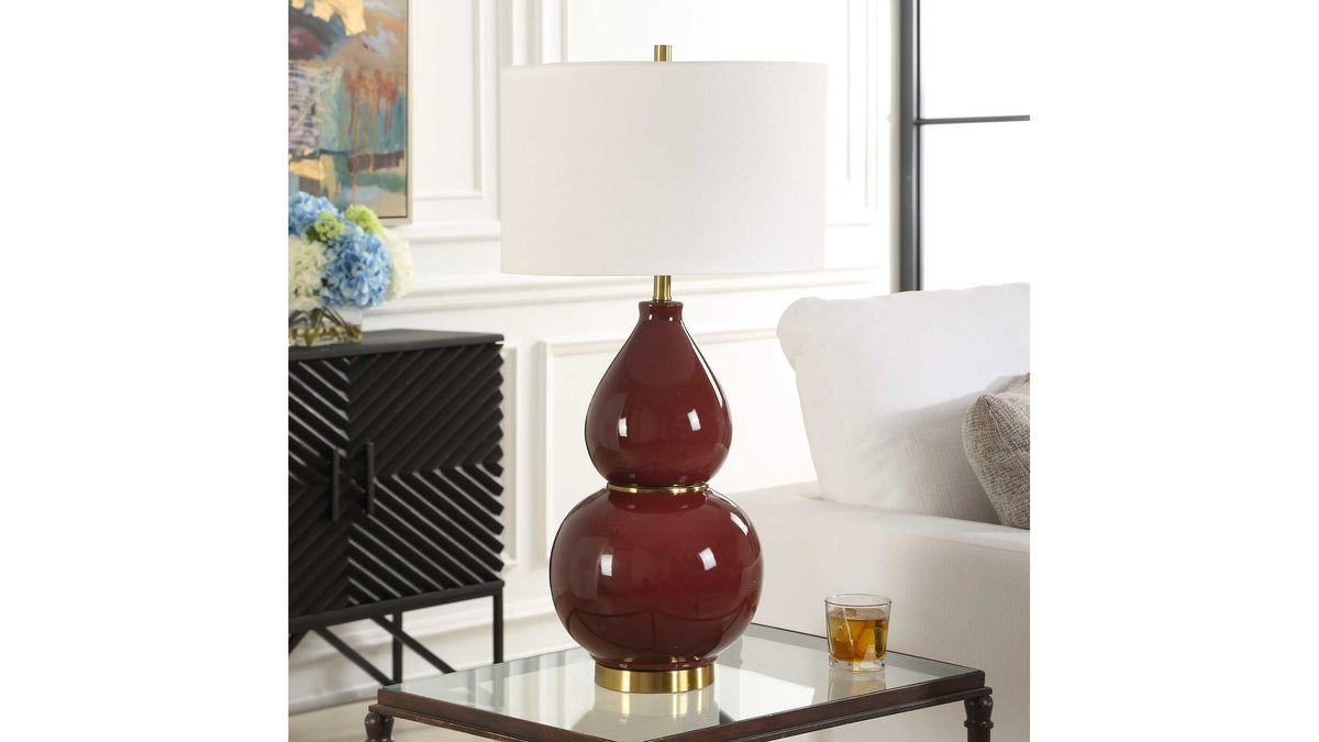 Gourd - Table Lamp - Burgundy