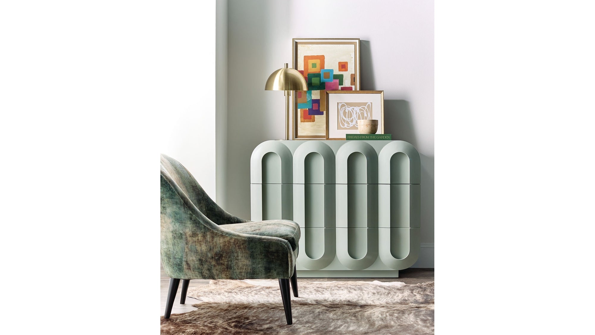 Commerce And Market - Groove Three-Drawer Chest - Light Blue