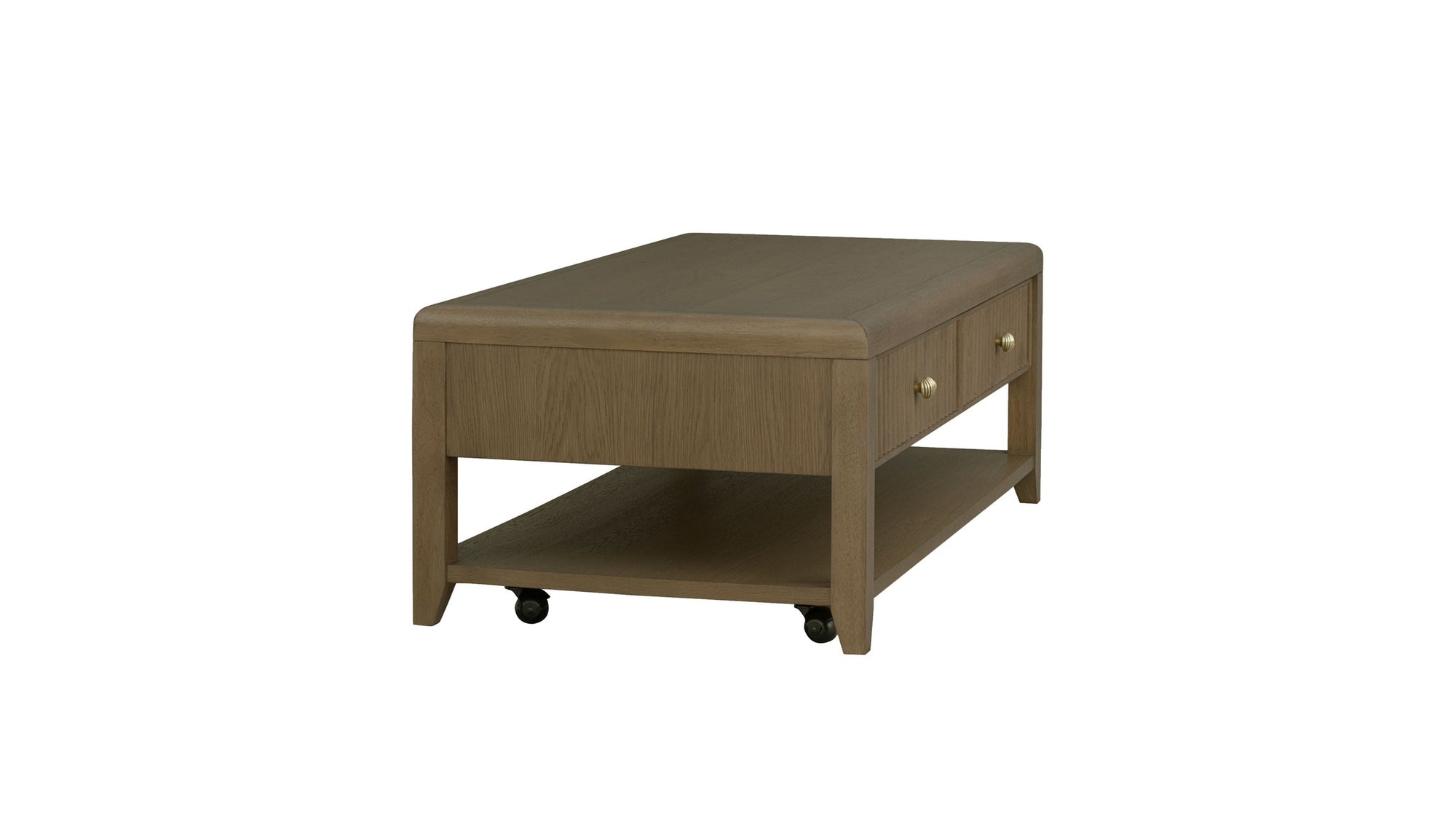 Reed - Rectangular Coffee Table With Casters - Driftwood Oak