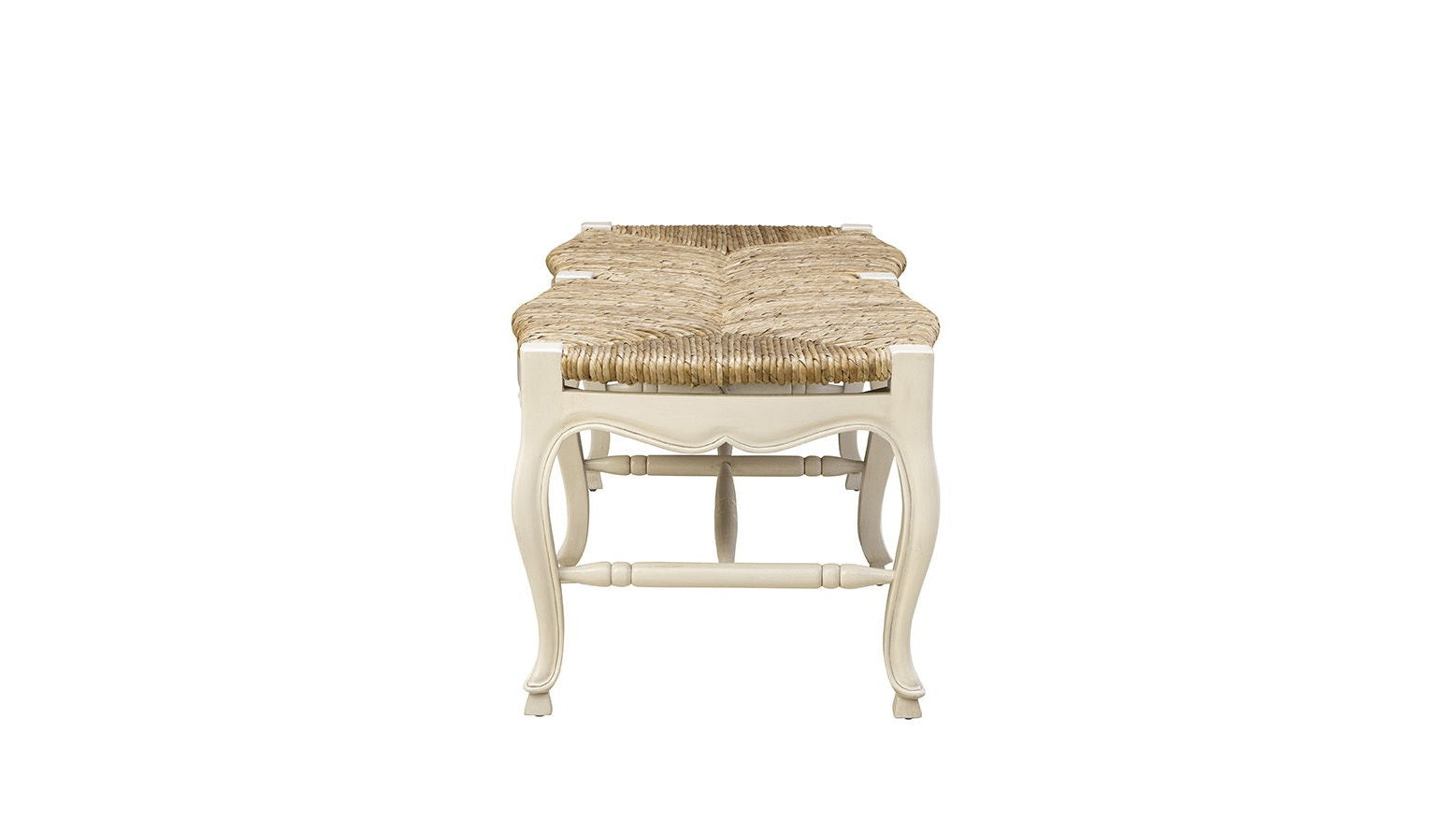 French - Backless Settee - White / Light Brown