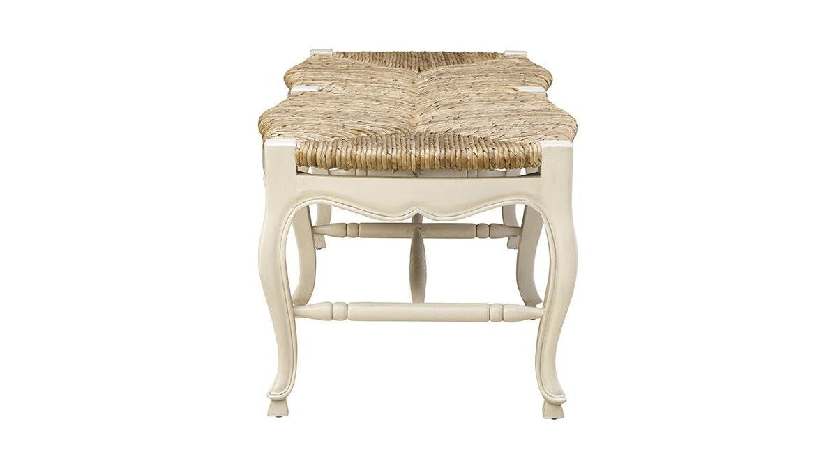 French - Backless Settee - White / Light Brown