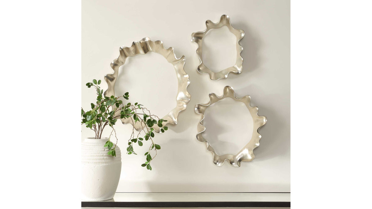 Ripple Effect - Wall Art (Set of 3) - Silver