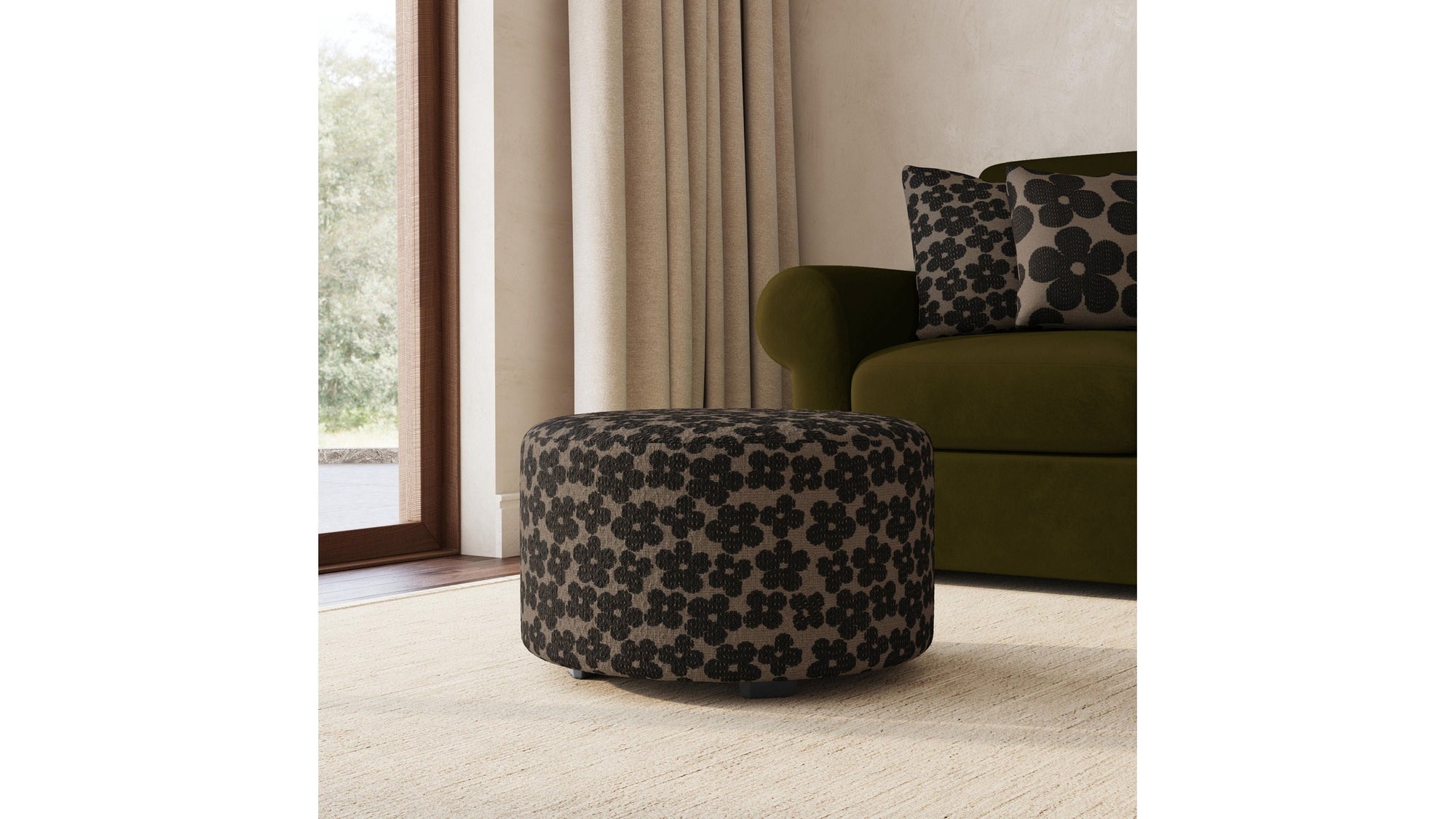 Pouf - Fabric Cocktail Ottoman
