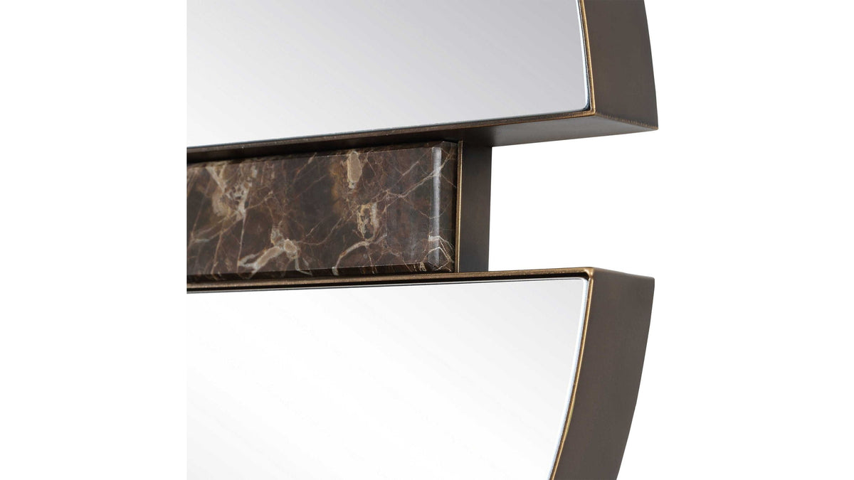 Hanover - Divided Round Mirror - Bronze / Brown