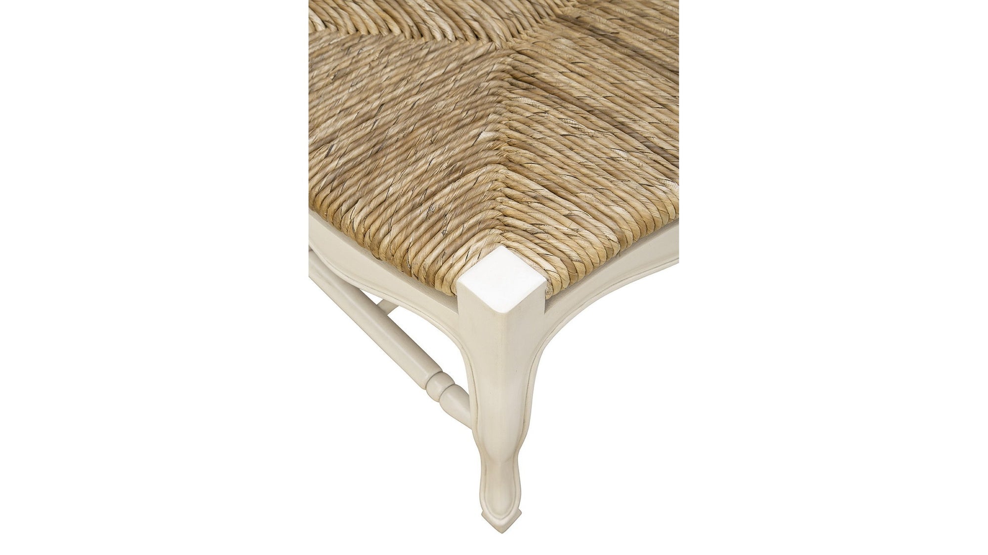 French - Backless Settee - White / Light Brown