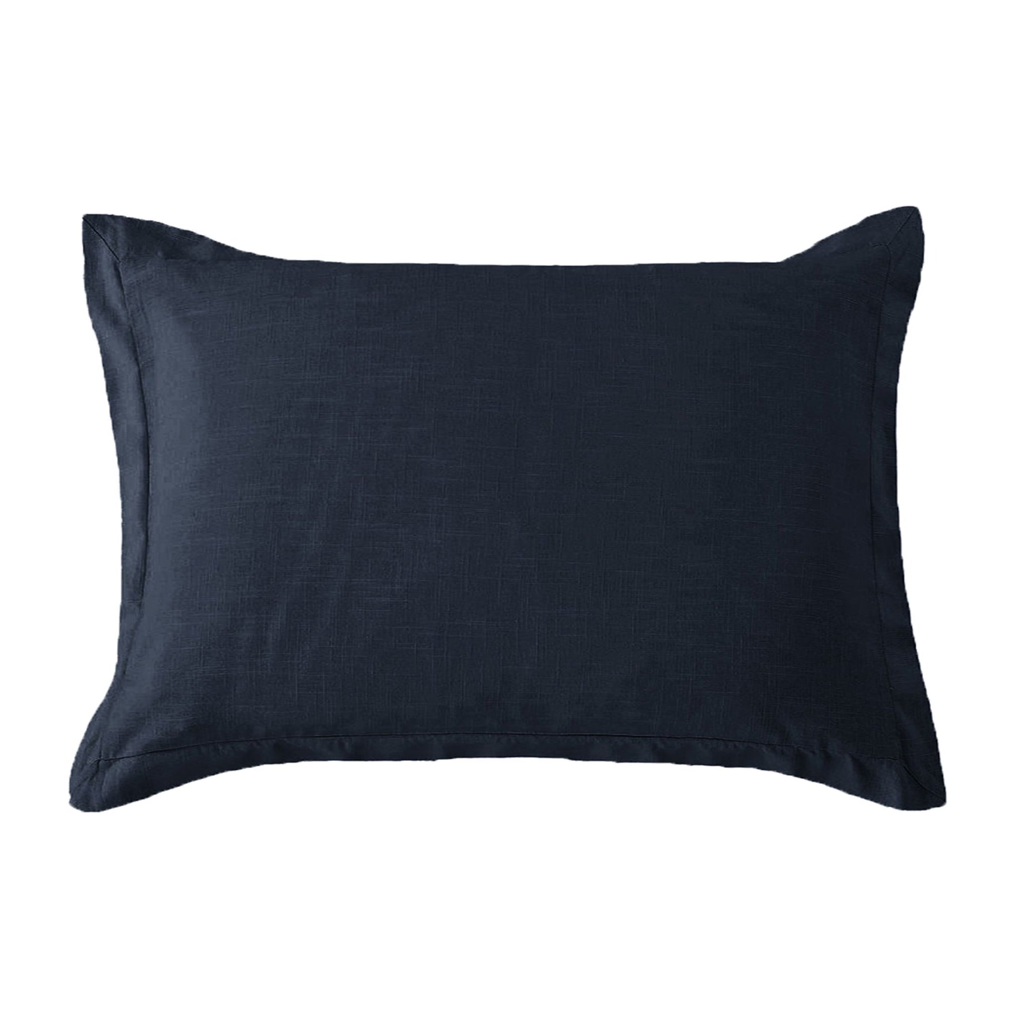 Hera - Washed Linen Tailored Dutch Euro Pillow - Navy