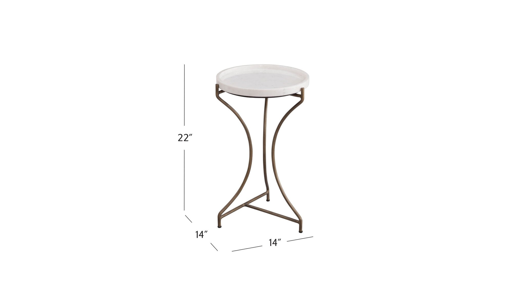 Mcgowan - Accent Table - Antique Brass / White Marble