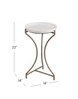 Mcgowan - Accent Table - Antique Brass / White Marble