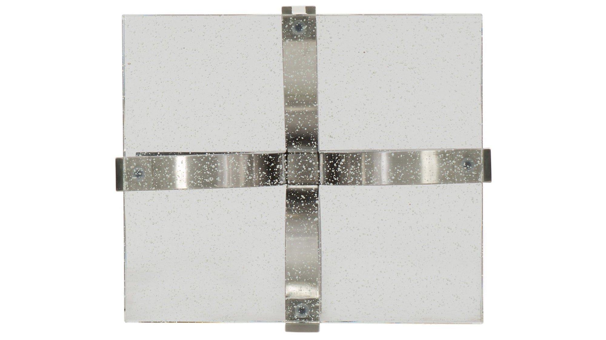 Melange - Bubble Glass Accent Table - Pearl Silver
