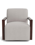 Creswell Accent Chair with Wood Arm, Stationary or Swivel