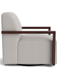 Creswell Accent Chair with Wood Arm, Stationary or Swivel