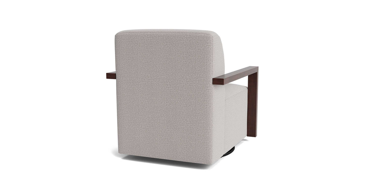 Creswell Accent Chair with Wood Arm, Stationary or Swivel