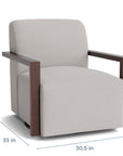 Creswell Accent Chair with Wood Arm, Stationary or Swivel
