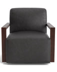 Creswell Accent Chair with Wood Arm, Stationary or Swivel