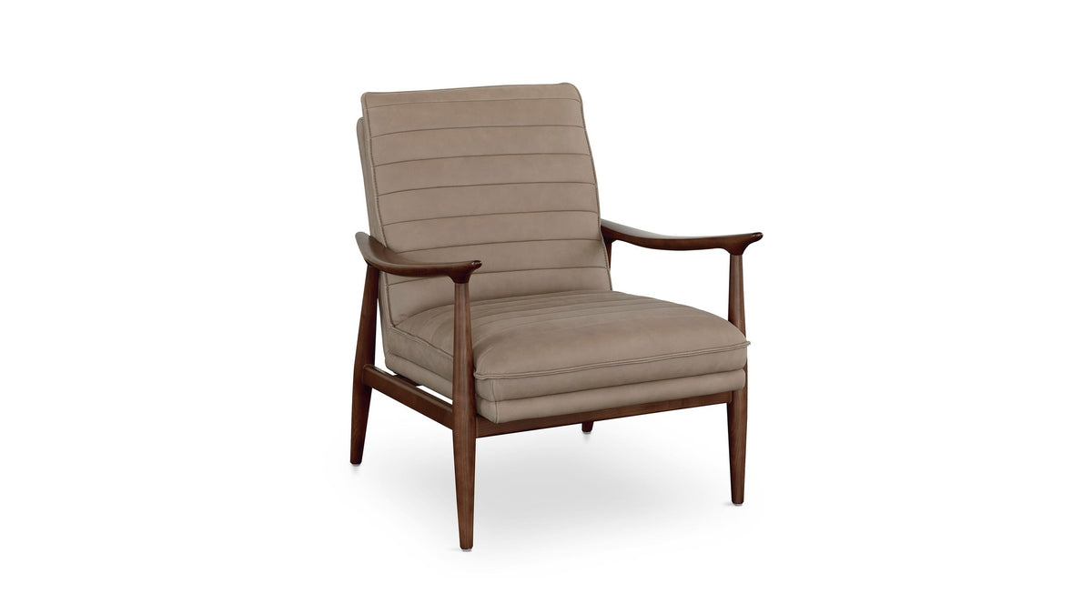 Ellis Leather Accent Chair with Wood Frame