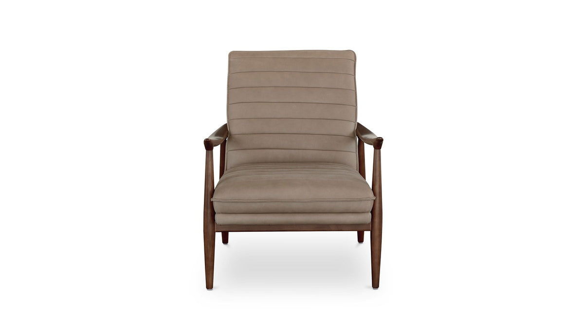 Ellis Leather Accent Chair with Wood Frame