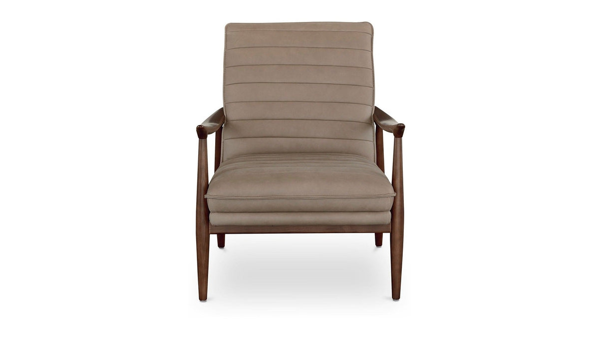 Ellis Leather Accent Chair with Wood Frame