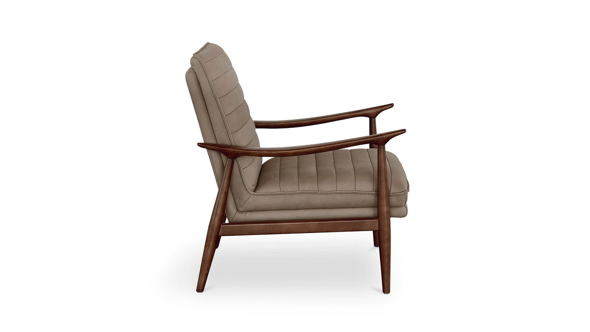 Ellis Leather Accent Chair with Wood Frame