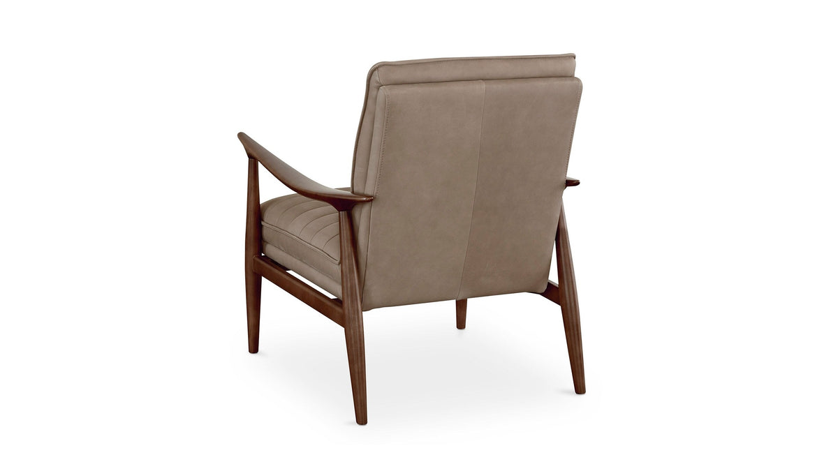 Ellis Leather Accent Chair with Wood Frame