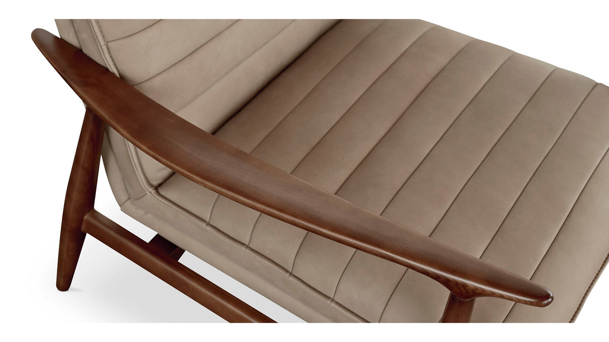 Ellis Leather Accent Chair with Wood Frame