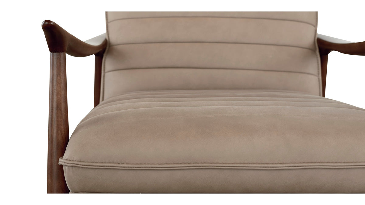 Ellis Leather Accent Chair with Wood Frame