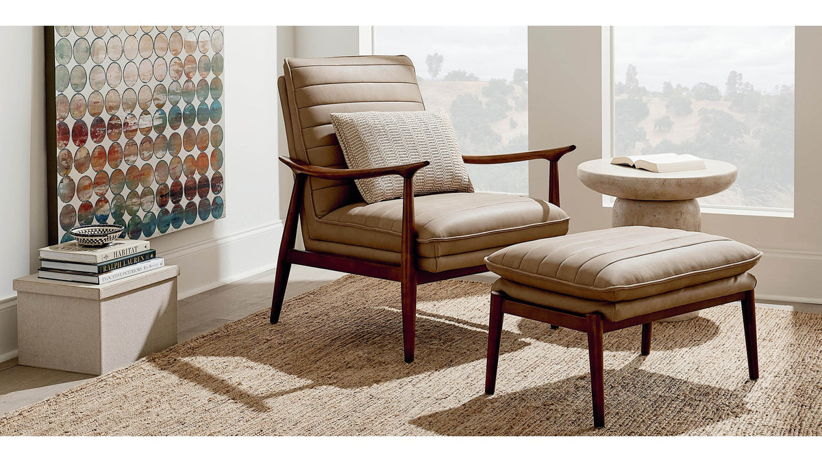 Ellis Leather Ottoman