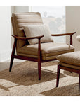 Ellis Leather Accent Chair with Wood Frame