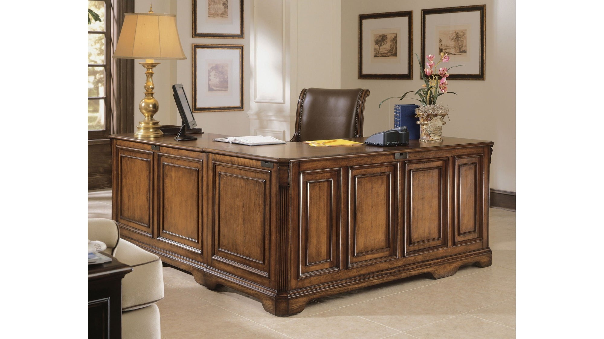Brookhaven - Executive Left Right Return - Dark Brown