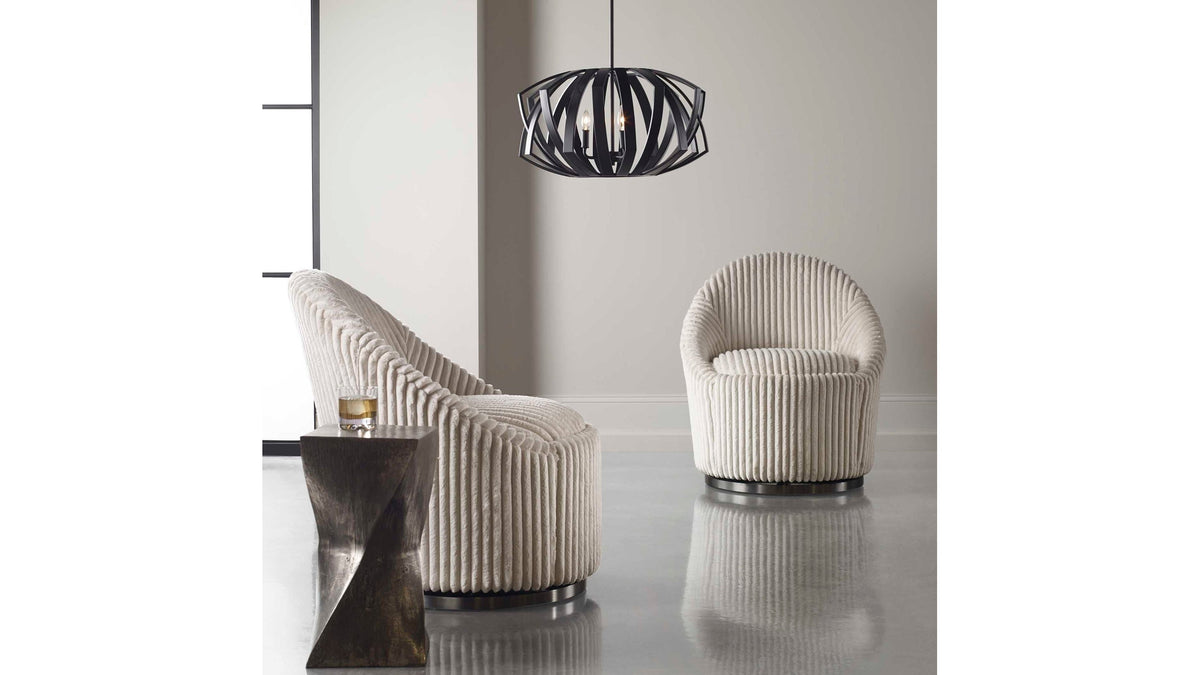 Thales - Geometric 3 Light Pendant - Black