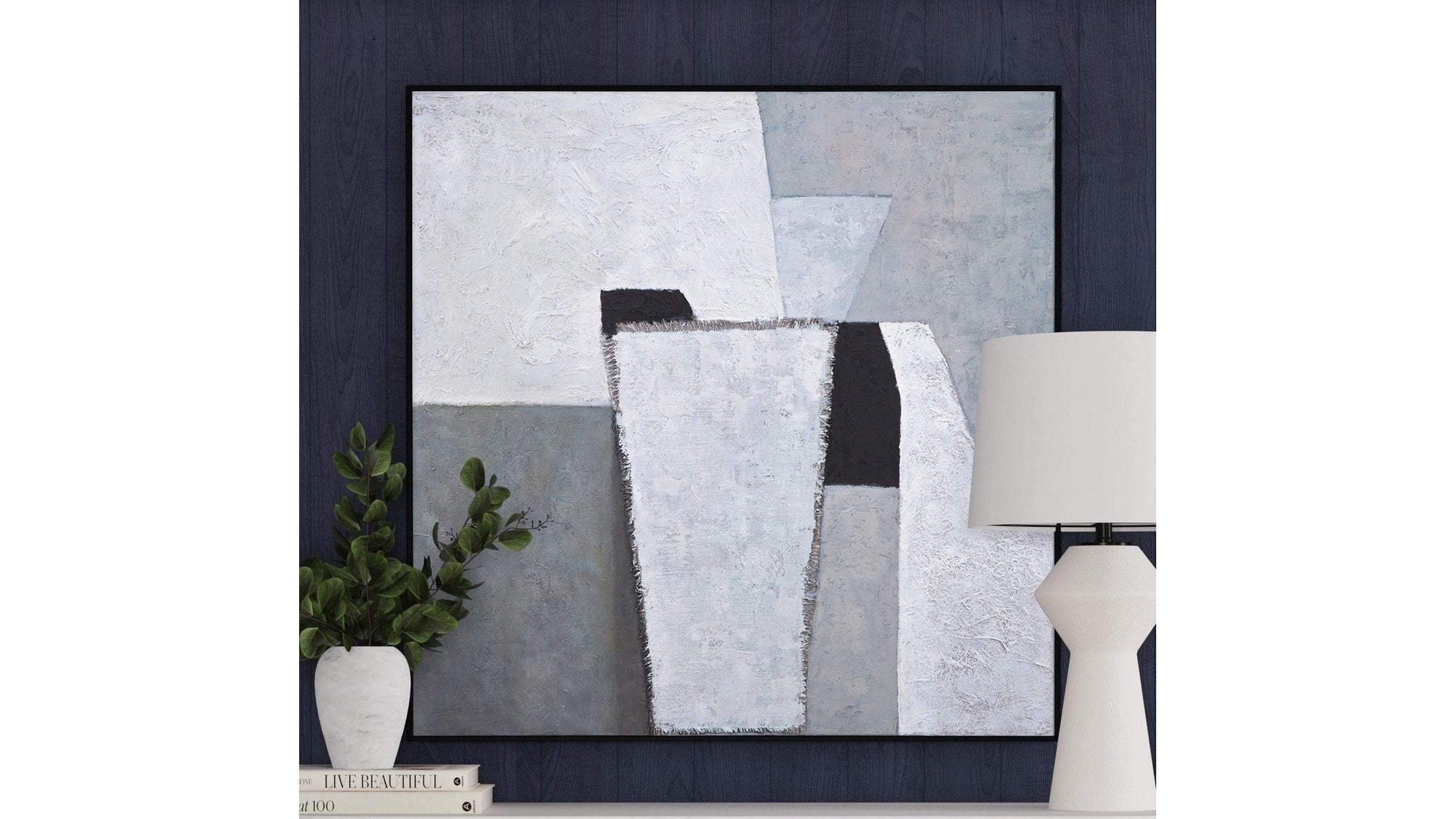 Landen Canvas Art - Gray