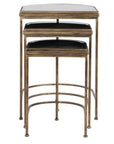 India - Nesting Tables (Set of 3) - Light Brown & Black