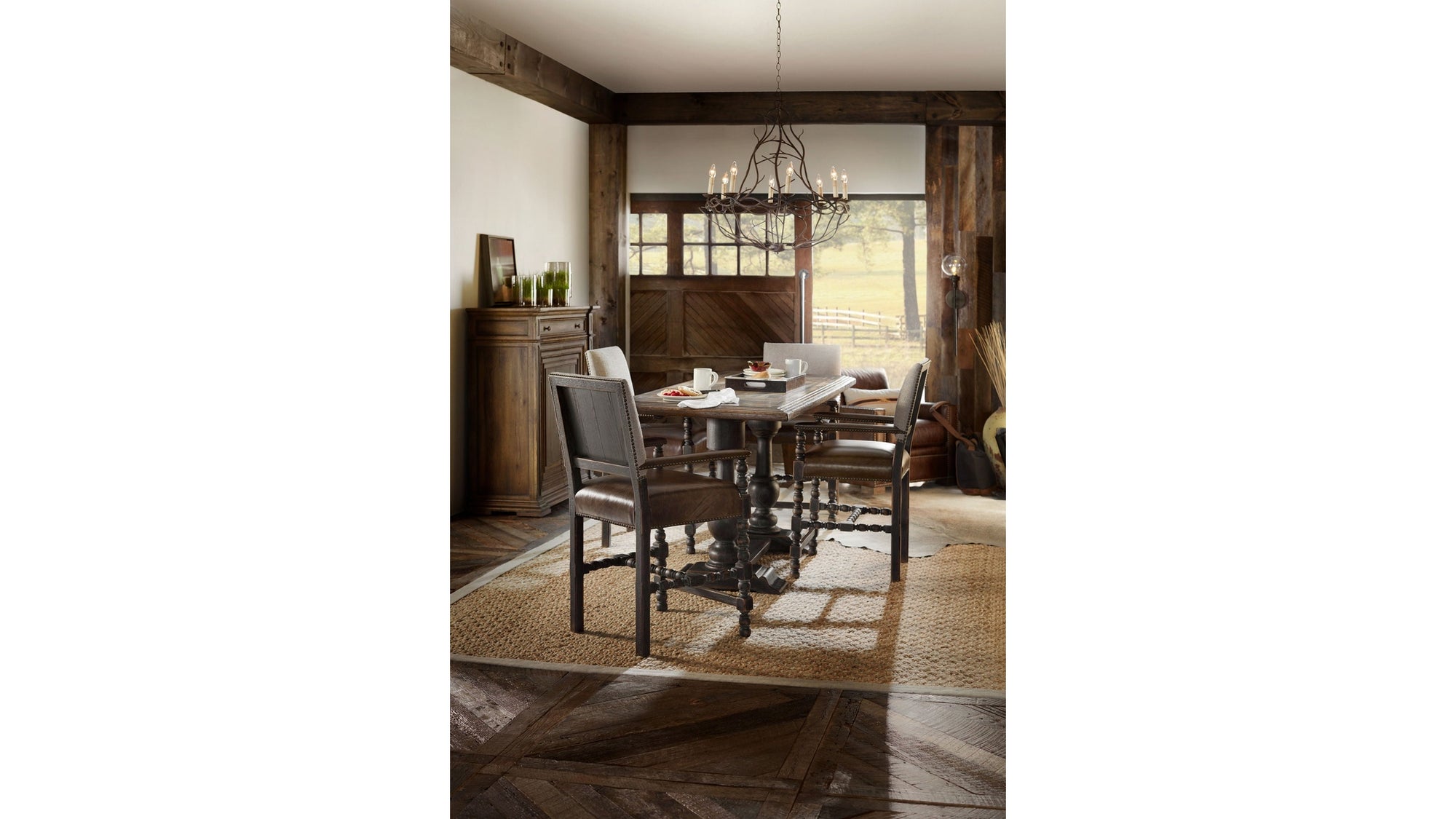 Hill Country - Balcones 60" Friendship Table With 2-12" Leaves - Dark Brown