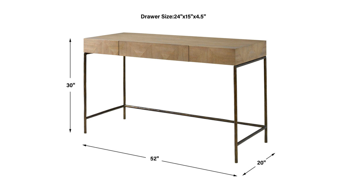 Aristotle - Natural Wood Modern Desk