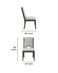 Athens - Upholstered Dining Chair Set of 2 - Light Gray / Chocolate Brown
