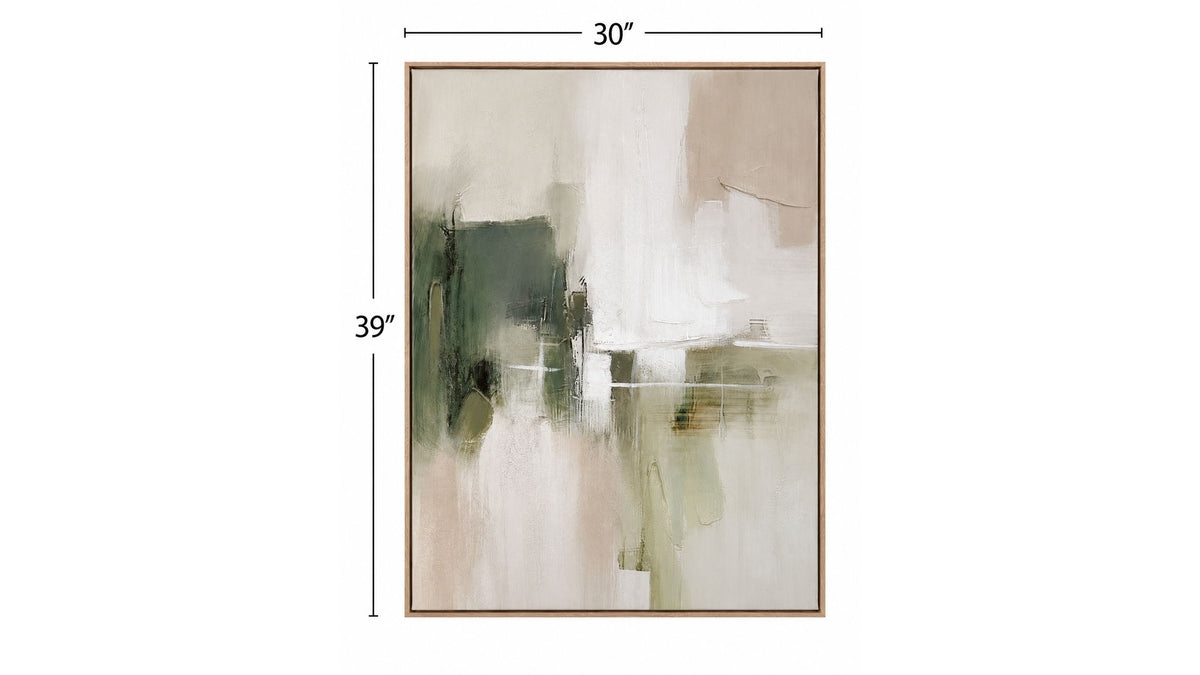 Verdant Horizon I Framed Canvas - Green