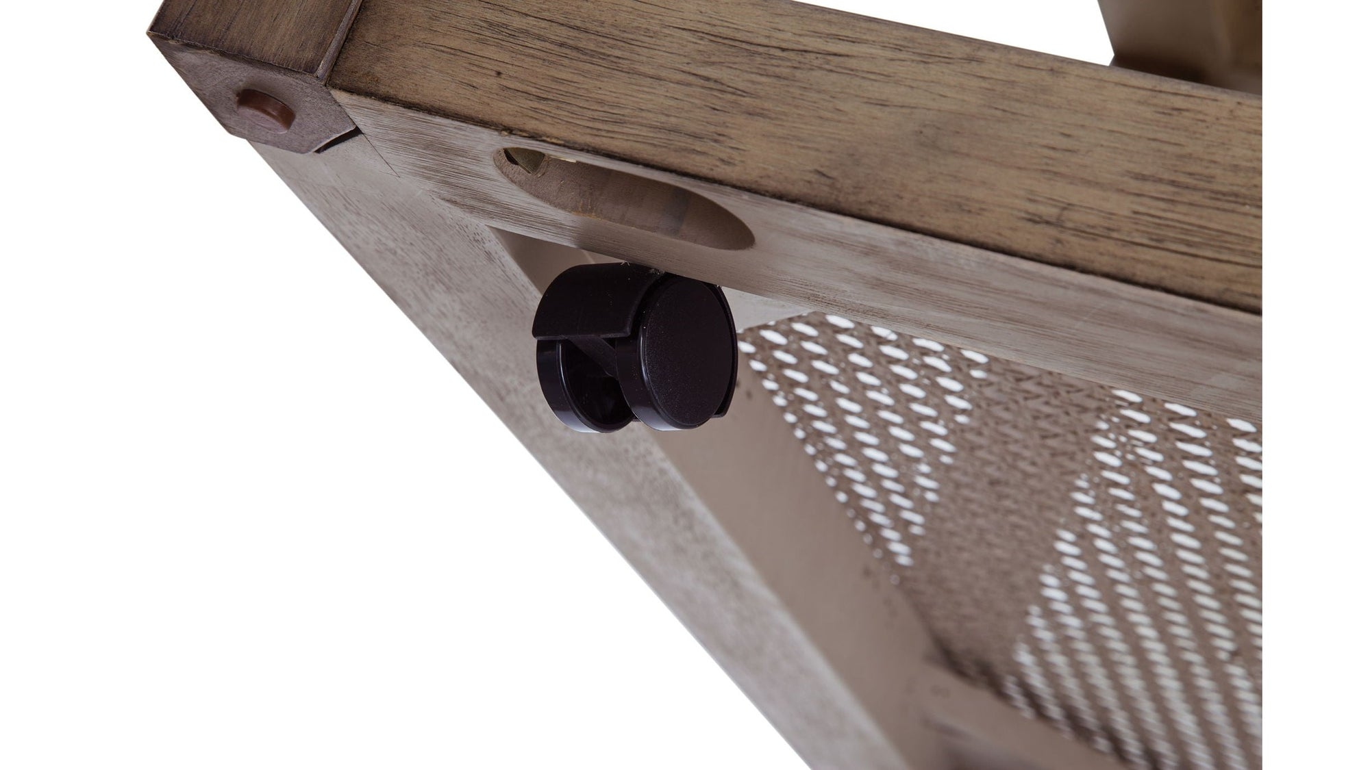 Calum - Cocktail Table - Driftwood Gray / Cane / Brushed Nickel