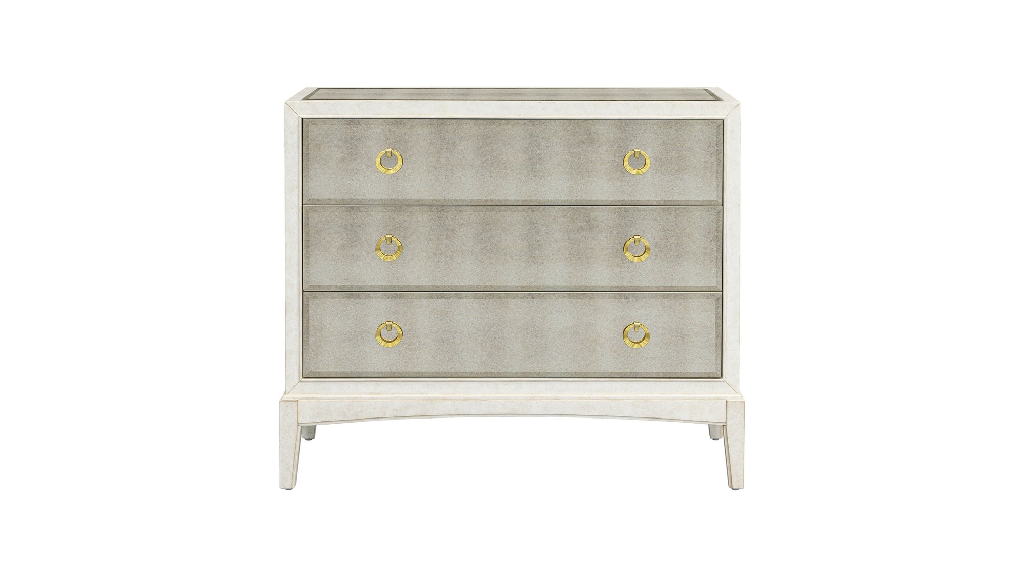 Kiara - Bronze Mirror Glam Hall Chest - White