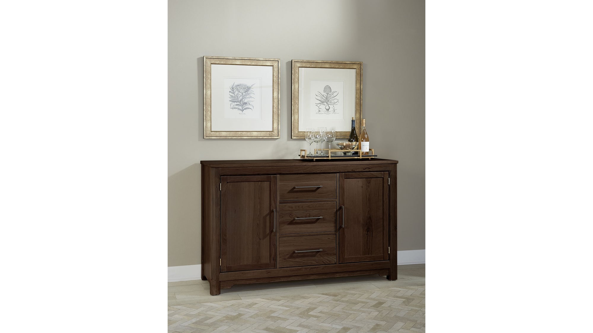 Crafted Cherry - Three Drawer Two Door Server