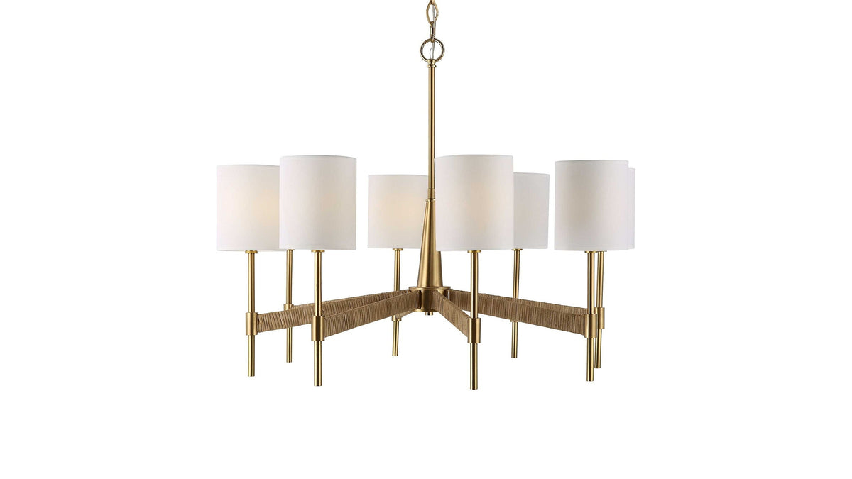 Lautoka - Rattan 8 Light Chandelier - Light Brown