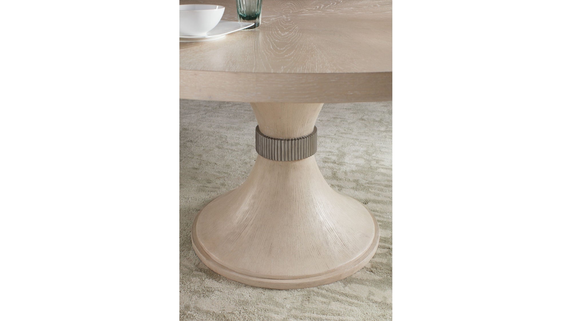 Nouveau Chic - Round Pedestal Dining Table - Light Brown
