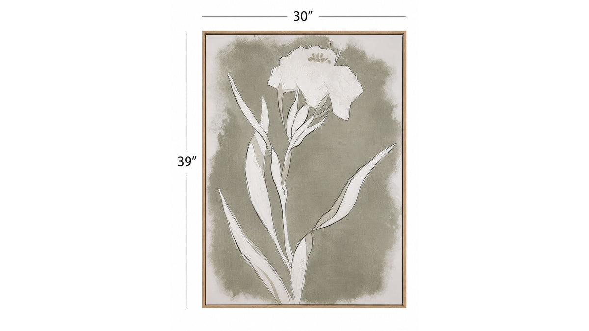 Serene Botanical II Framed Canvas - Beige