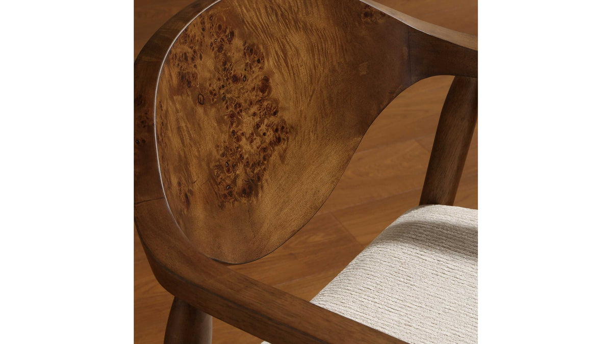 Augusta - Burl Dining Chair - Brown,White
