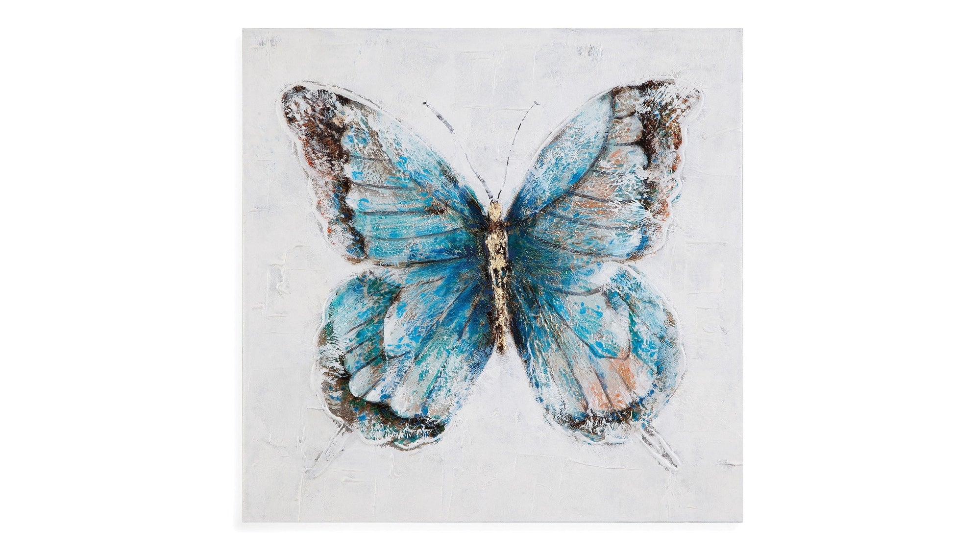 Metallic Butterflies Canvas Art Set of 4 - Blue
