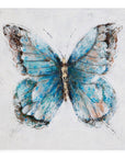 Metallic Butterflies Canvas Art Set of 4 - Blue