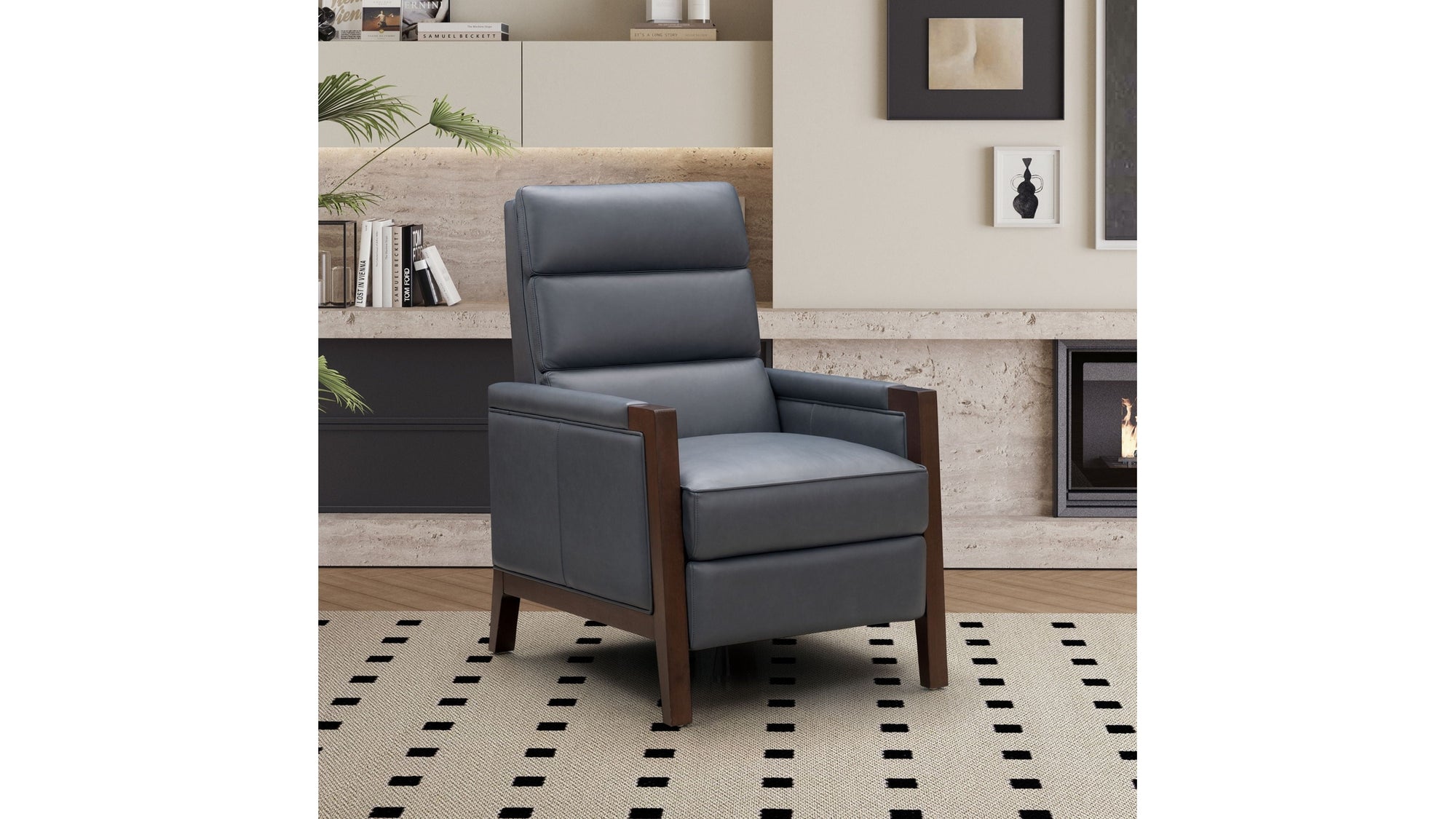 Carolyne - Recliner Push Thru The Arm - Santa Fe-Ocean